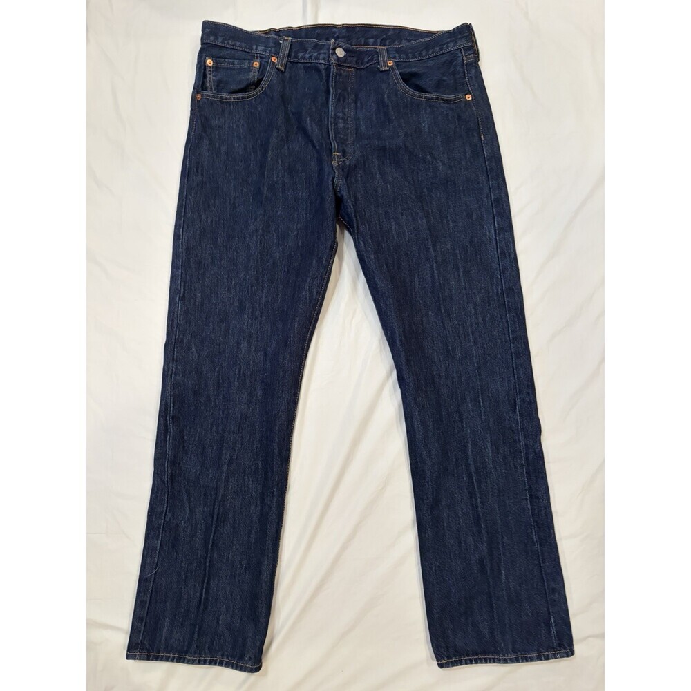Levi's 501 Jeans Men's 38x30 Blue Dark Wash Straight Button Fly 100% Cotton